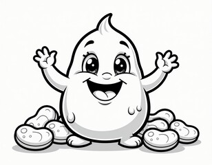 Naklejka premium Happy Peanut Cartoon Character