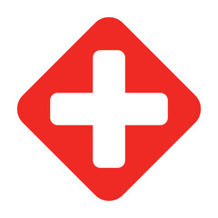 Obraz premium first aid icon vector. red cross medical icon. safety first sign. medical healthcare sign. hospital symbol. first aid and medical cross for mobile app, ui and website. vector illustration