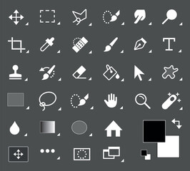 Set of tools icons for vector illustration. Tools icons. Vector illustration