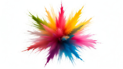 "Vibrant Color Explosion on White Background – High-Resolution Abstract Artwork"
