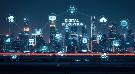 Smart city and abstract dot point connect with gradient line and aesthetic Intricate wave line design , big data connection technology concept .