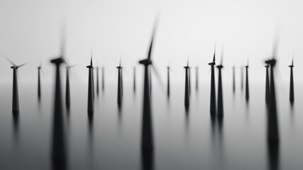 vast array of wind turbines stands offshore, generating renewable energy