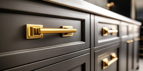 Close-up view of shaker-style kitchen cupboard doors.