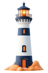 Isolated Bright Lighthouse