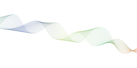  Colorful gradient abstract wave lines poster, vector illustration isolated on white.