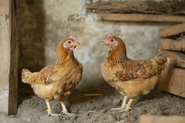Broiler chickens in poultry house