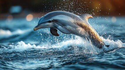 Fototapeta premium Majestic dolphin leaping out of the water