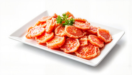 Vibrant Longganisa presentation on white plate, culinary artistry