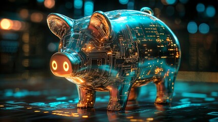 Sustainable finance piggy bank for wealth growth