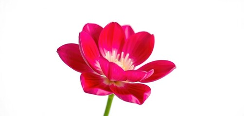 Obraz premium A single vibrant bloom, petals unfurled, against a pure white backdrop, royalty free, advertising