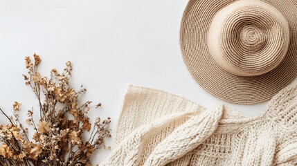 Cozy Autumn Minimalist Fashion Flat Lay