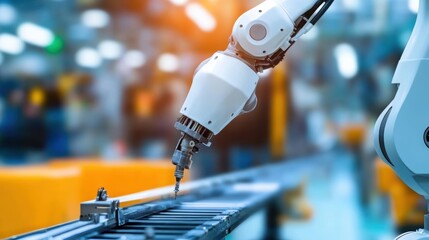 Robot in an industrial environment - Future, efficiency, technological progress. 