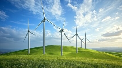 Wind Turbines on Field: Eco-Friendly Energy Source