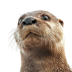 Curious Otter Close Up Portrait Adorable Wildlife Animal