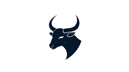 Bull head silhouette, strong, finance symbol