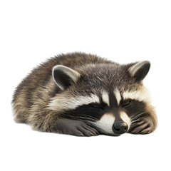Obraz premium Adorable Raccoon Sleeping Peacefully Sweet Dreams Wildlife
