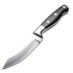 Stainless Steel Kitchen Knife on Pristine White Background