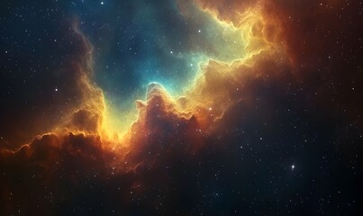 Obraz premium Cosmic Symphony: A Breathtaking View of Celestial Clouds and Distant Stars