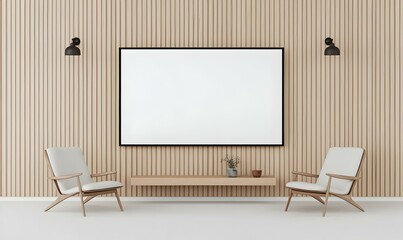 Modern Living Room with Minimalist Design and Wooden Accents