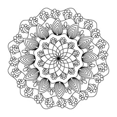 Mandala design with black and white decoration
