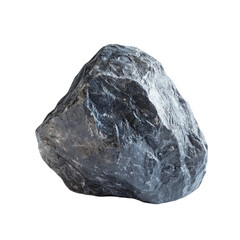 Obraz premium A Gray Boulder Isolated on White Background Strong and Immovable