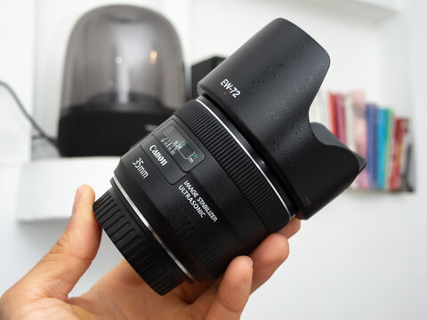 Zapopan Jalisco, Mexico - March 5, 2025: Canon 35mm f2 prime lens for EF mount