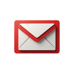 Red and white envelope mail icon symbolizing communication and messaging in digital media