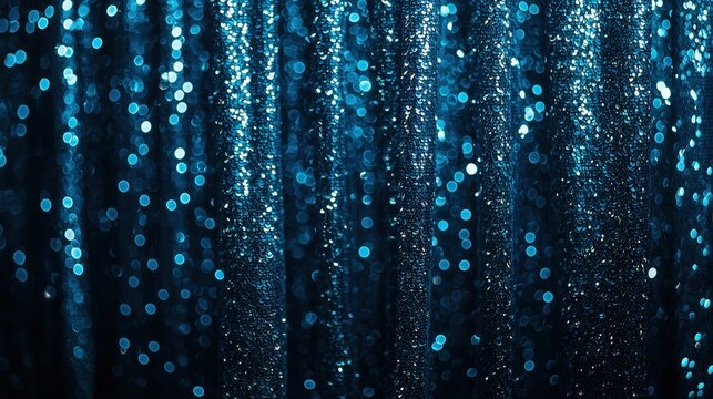 Blue curtains sequin beautiful glitter texture map pattern background