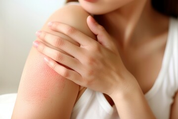 Naklejka premium Woman Applying Cream on her Arm