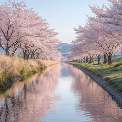  visually rich reflective cherry blossoms