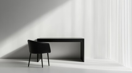 Modern Workspace, Minimalist Desk, Sunlight