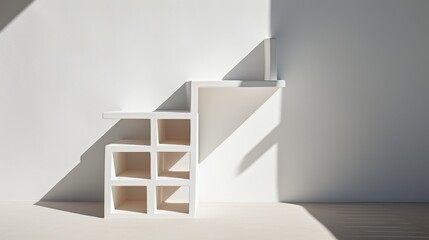 Fototapeta premium Minimalist modern architecture a clean line and simple shape design with light and shadow effects