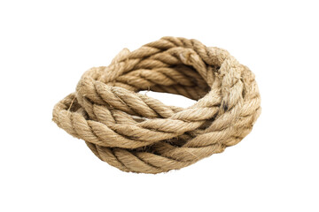 Fototapeta premium A rope with torn and unraveling fibers at one end, about to snap under pressure