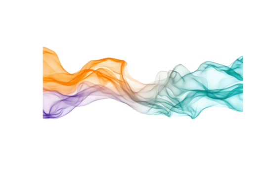 A seamless flow of blended colors in shades of teal, orange, and lavender, with a smooth gradient transition creating a fluid, modern design perfect for artistic backgrounds.