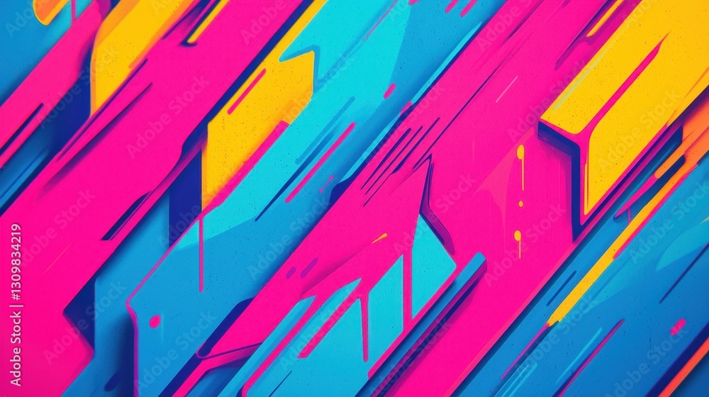 Aufkleber vibrant abstract background with bold colors and dynamic shapes