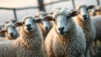 Obraz premium Farm Livestock Births,Sheep pen