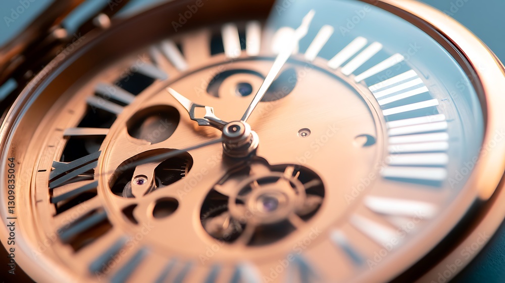 Poster close-up view of an intricate mechanical watch showcasing its detailed gears and craftsmanship