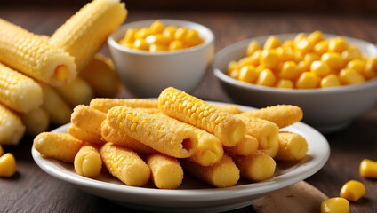 Tasty Corn Sticks Isolated on a Clean Background for Snack Time