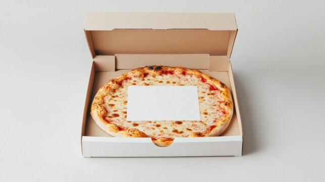 Hot pizza in a cardboard box