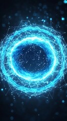 Abstract blue tunnel of energy, data flow, cyberspace