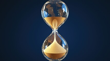 Hourglass, time passing, studio, abstract background