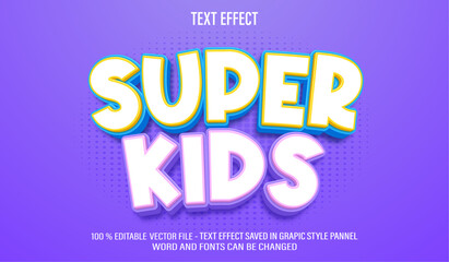 Super Kids Black 3d editable text effect style