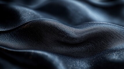 Dark Blue Sparkling Fabric Texture with Undulating Waves