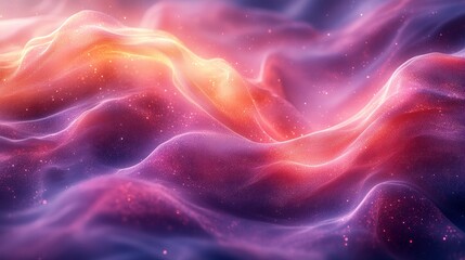Obraz premium Abstract Glowing Wave Background Pink Orange Purple Particles