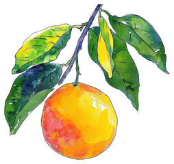 PNG Lemon illustration watercolor orange.