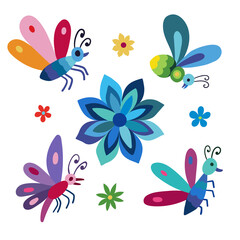 Mexican Otomi embroidery ornament. Colorful Mexican Traditional Textile Embroidery Style.