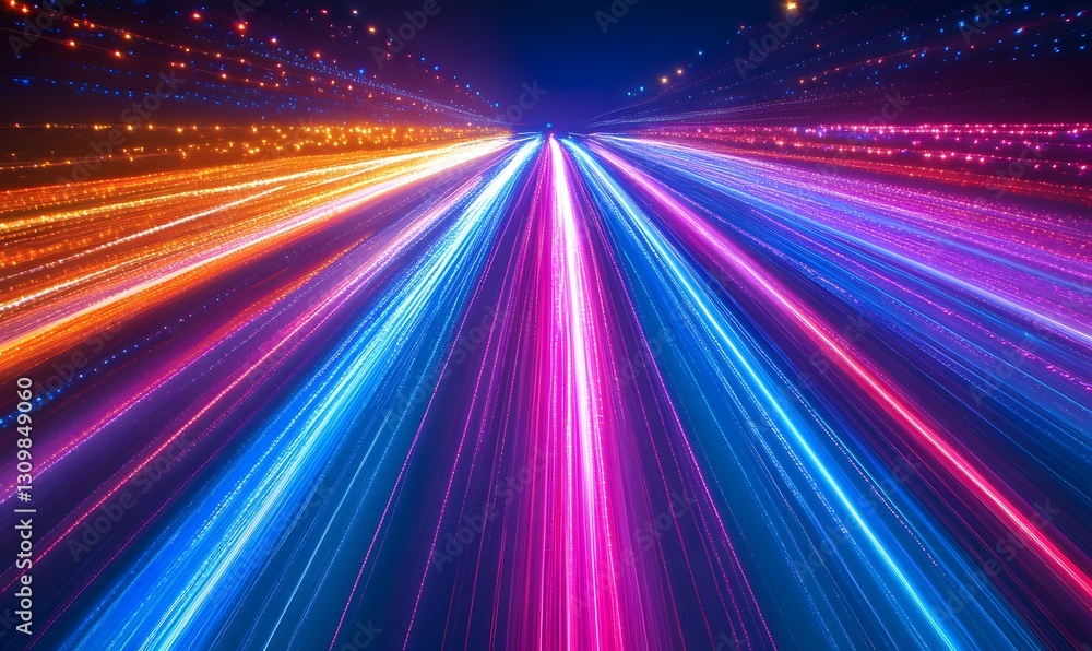Poster abstract light trails creating a futuristic speed effect with vibrant colors