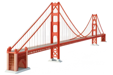 Golden gate bridge landmark architectural illustration