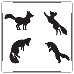 Arctic Fox silhouette, Arctic Fox  illustration , Arctic Fox clipart, Arctic Fox  vector , Arctic Fox  icon , black Arctic Fox , Arctic  illustration on white background, 