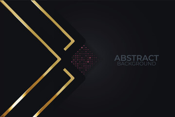 Gold lines black background design, pink sparkles, digital art, website template